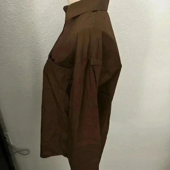 Abercrombie & Fitch Button Front Oversized Shirt Brown - Picture 3 of 6